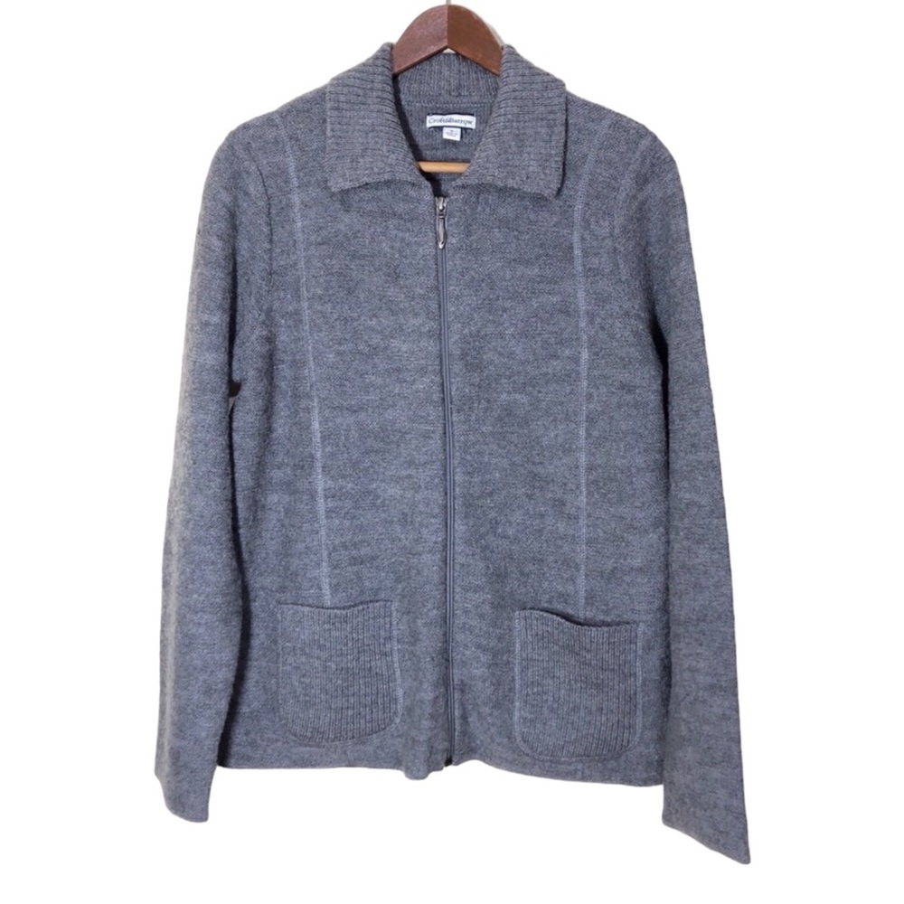 Croft & Barrow 100% Wool Full Zip Jacket Womens Size Med Pockets